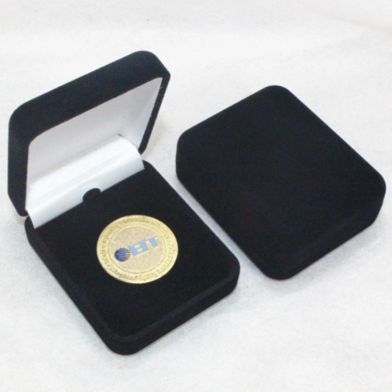 Mục F-05 hình tròn Velvet Box để gọi, huy hiệu và đồng xu nhỏ, mm.55*70*26, tạ về 35g